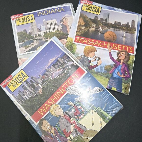 23 - Highlights Childrens Magazine STATE Which Way USA Puzzle Books - Picture 3 of 3